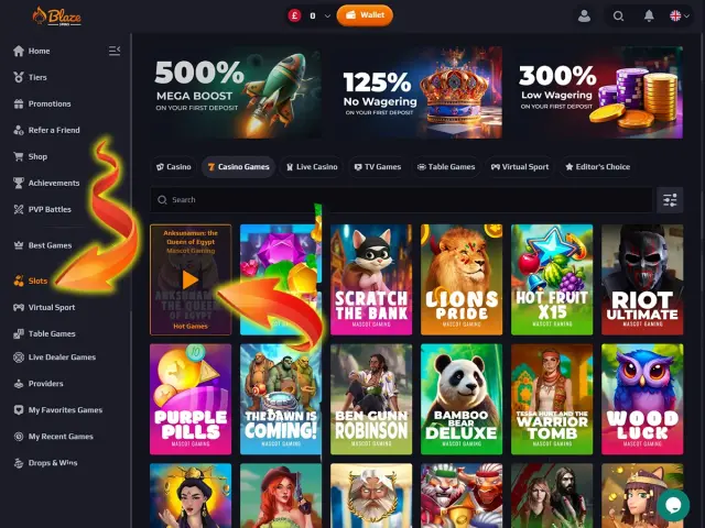 Blazespins Screen 9
